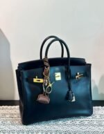 Herm&egrave;s Deep Blue BOX birkin 30-35 customized - Image 3