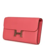 Hermes Constance Wallet To Go Rose Azalee Evercolor Palladium Hardware - Image 5