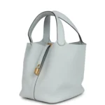 Hermes Picotin Lock 22 Bleu Pale Clemence Gold Hardware - Image 5