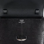 Hermes Chaine d' Ancre Wallet to Go Black Varanus Niloticus Lizard Palladium Hardware - Image 7