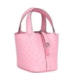 Hermes Micro Picotin Lock 14 Bubblegum Ostrich Palladium Hardware - Image 2