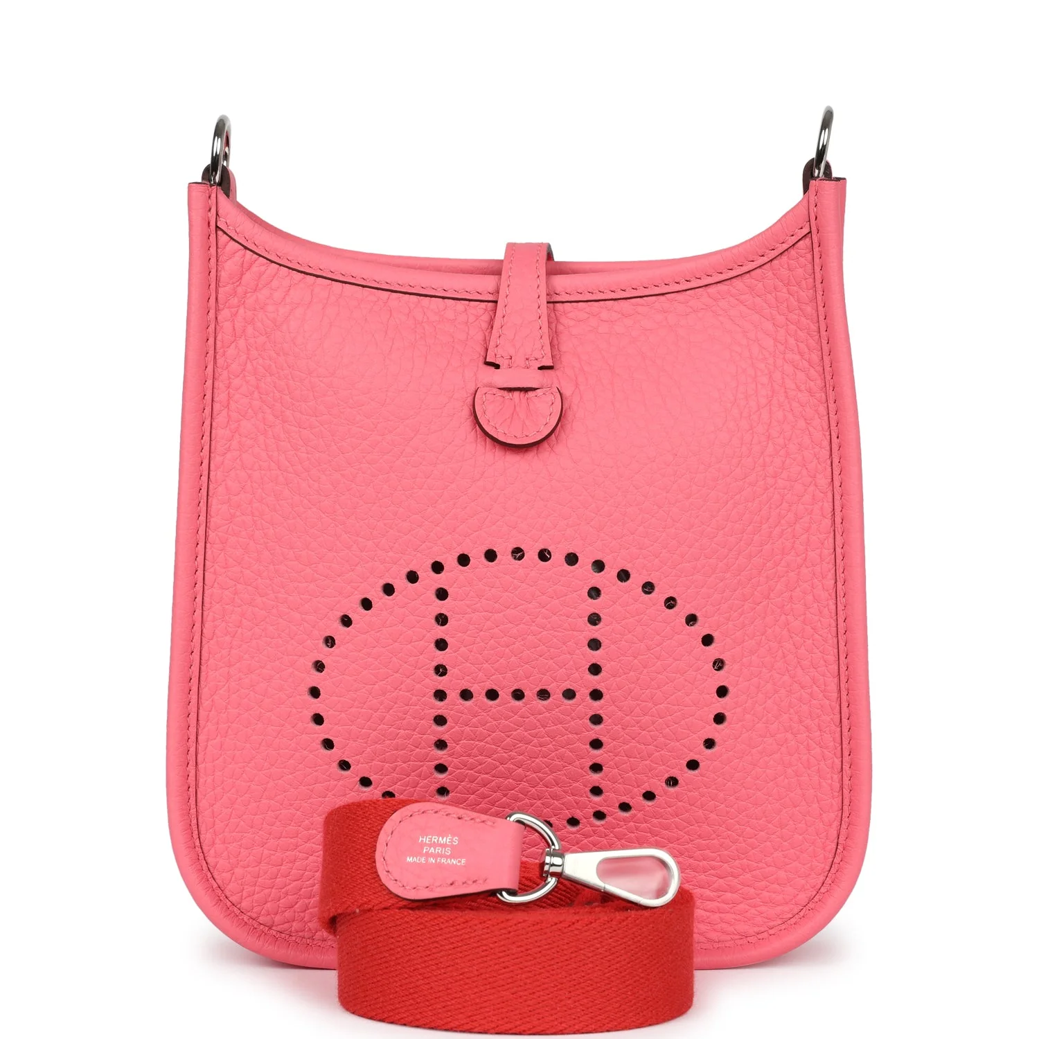 1CBC221A-1299-0E81-2783-39D871615D78.webp Hermes Evelyne TPM Rose Azalee Clemence Palladium Hardware - Image 1