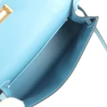 Hermes Kelly Sellier 20 Blue Jean Epsom Gold Hardware - Image 8