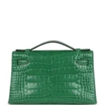 Hermes Kelly Pochette Cactus Shiny Alligator Gold Hardware - Image 4