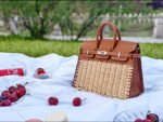 Herm&egrave;s Picnic Sellier Birkin 25 Framboise Swift Palladium Hardware customization - Image 5