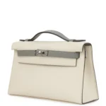 Hermes Special Order (HSS) Kelly Pochette Beton and Gris Meyer Swift Palladium Hardware - Image 5