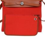 Hermes Herbag Zip PM 31 Capucine Toile Militaire & Fauve Vache Hunter Palladium Hardware - Image 10