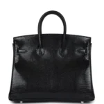 Hermes Birkin 25 Black Shiny Varanus Niloticus Lizard Palladium Hardware - Image 4