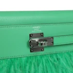 Hermes Kelly Elan Foile Vert Comics Chevre and Ostrich Feather Palladium Hardware - Image 7