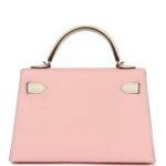 Hermes Special Order (HSS) Kelly Sellier 20 Rose Sakura and Nata Chevre Mysore Permabrass Hardware - Image 4