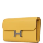 Hermes Constance To Go Wallet Jaune Ambre Evercolor Palladium Hardware - Image 5