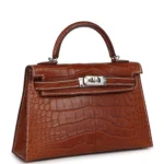 Hermes Kelly Sellier 20 Fauve Matte Alligator Barenia Palladium Hardware - Image 2