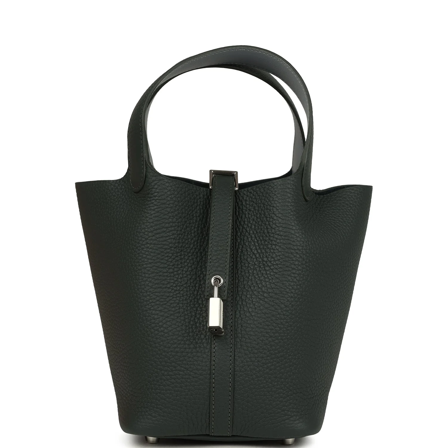224EA1EC-5A14-9861-6EA7-6041D6BE326E.webp Hermes Picotin Lock 18 Eclat Vert Mangrove Clemence and Gris Pantin Swift Palladium Hardware - Image 1