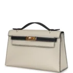 Hermes Special Order (HSS) Kelly Pochette Beton and Black Swift Gold Hardware - Image 5