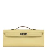 Hermes Kelly Cut Jaune Poussin Epsom Palladium Hardware