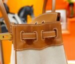 Hermes Birkin gold-brown Swift combination. Original canvas. Gold buttons. Fully hand-sewn. 25cm. customization - Image 4