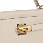 Hermes Kelly Retourne 28 Craie Togo Gold Hardware - Image 7
