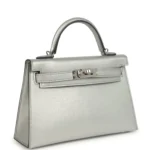 Hermes Kelly Sellier 20 Argent Chevre Chamkilight Palladium Hardware - Image 2