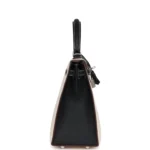 Hermes Special Order (HSS) Kelly Sellier 25 Nata and Black Chevre Mysore Brushed Palladium Hardware - Image 3