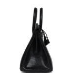 Hermes Birkin 25 Black Shiny Varanus Niloticus Lizard Palladium Hardware - Image 3