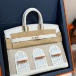 Herm&egrave;s Birkin 20 Silver Buckle Platinum Bag customization - Image 3
