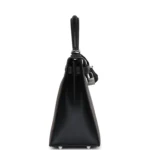 Hermes Special Order (HSS) Kelly Sellier 28 Etain and Black Epsom Brushed Palladium Hardware - Image 3