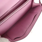 Hermes Kelly Wallet To Go Mauve Sylvestre Epsom Palladium Hardware - Image 10