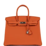 Hermes Birkin 35 Orange Togo Palladium Hardware