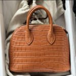 Bolide Mini 18CM Matte crocodile leather brown