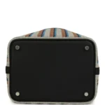 Hermes Stripe Picotin Lock 18 Black Swift and Ecru, Bleu, Black and Fauve Toile H Canvas Palladium Hardware - Image 6