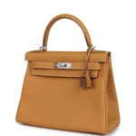 Hermes Kelly Retourne 28 Naturel Sable Togo Palladium Hardware - Image 5