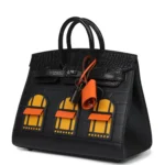 Hermes "Midnight" Faubourg Birkin Sellier 20 So Black Matte Alligator Black Hardware - Image 5