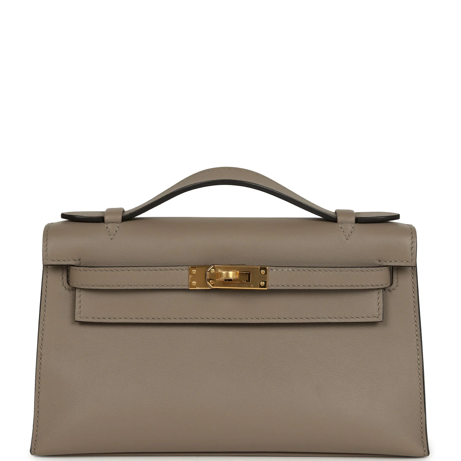 2BB84A9A-5B0C-C6D1-3D0D-A3A0018FCC8F.webp Hermes Kelly Pochette Gris Asphalte Swift Gold Hardware - Image 1
