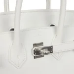 Hermes Birkin 25 New White Swift Palladium Hardware - Image 7
