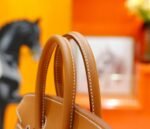 Hermes Birkin gold-brown Swift combination. Original canvas. Gold buttons. Fully hand-sewn. 25cm. customization - Image 9