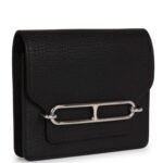 Hermes Roulis Slim Wallet Black Chevre Mysore Palladium Hardware - Image 2