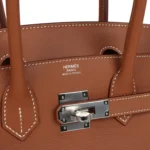 Hermes Shoulder Birkin Light 29 Gold Evercolor Palladium Hardware - Image 7