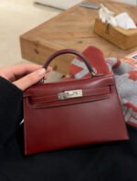 Kelly mini 2 19cm Bordeaux wine red custom