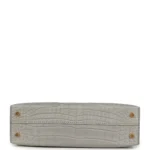 Hermes Special Order (HSS) Kelly Sellier 20 Gris Perle Verso Matte Alligator Gold Hardware - Image 6