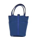 Hermes Picotin Cargo 18 Bleu Royal Swift and Toile Canvas Palladium Hardware - Image 4