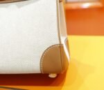 Hermes Birkin gold-brown Swift combination. Original canvas. Gold buttons. Fully hand-sewn. 25cm. customization - Image 5