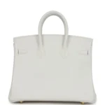 Hermes Birkin 25 New White Swift Gold Hardware - Image 4