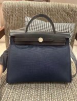 Herbag 31 blue black lid silver buckle handle Custom