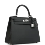 Hermes Kelly Sellier 25 Black Epsom Palladium Hardware - Image 2