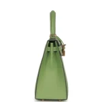 Hermes Special Order (HSS) Kelly Sellier 25 Vert Criquet Epsom Permabrass Hardware - Image 3