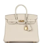 Hermes Birkin 25 Craie Togo Gold Hardware
