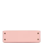 Hermes Special Order (HSS) Kelly Sellier 20 Rose Sakura and Nata Chevre Mysore Permabrass Hardware - Image 6