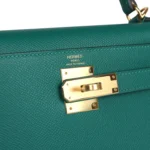 Hermes Kelly Sellier 28 Malachite Epsom Gold Hardware - Image 7
