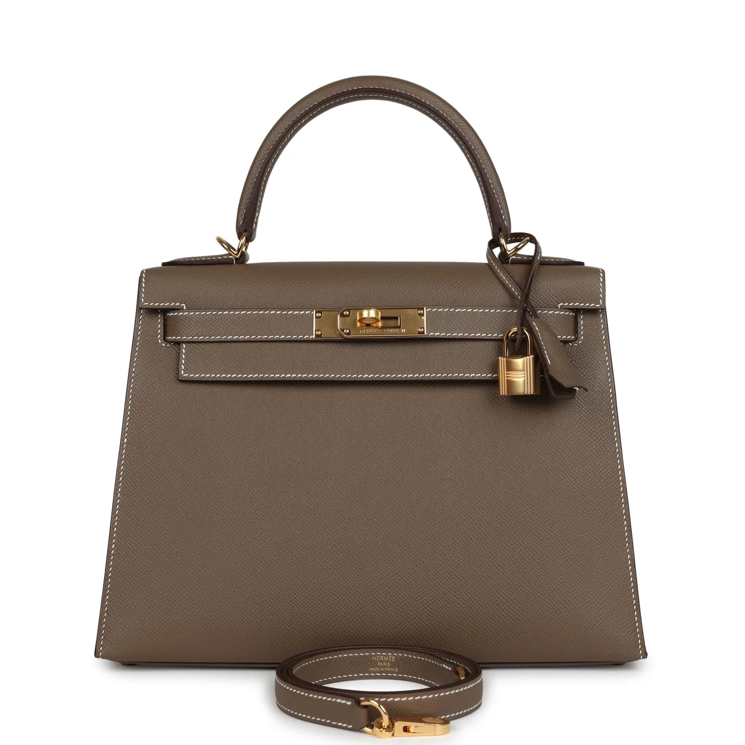 34CE913C-DE85-6FBC-6961-1C9C186F7D6C.webp Hermes Kelly Sellier 28 Etoupe Epsom Gold Hardware - Image 1