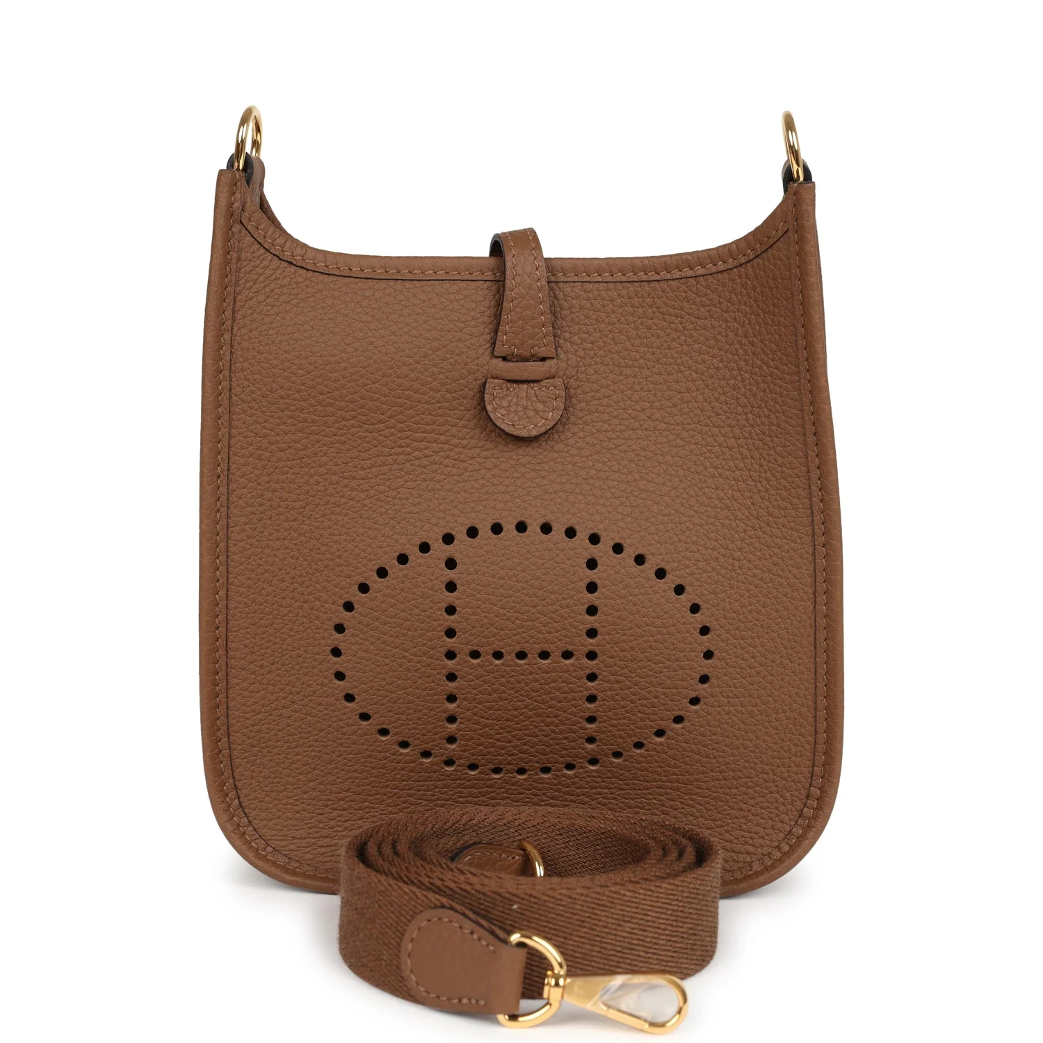 34EE6643-A87E-AF51-B17D-BD6ABE8D95BE.webp Hermes Evelyne TPM Alezan Taurillon Maurice Gold Hardware - Image 1